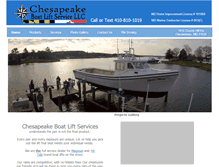 Tablet Screenshot of chesapeakeboatlift.com